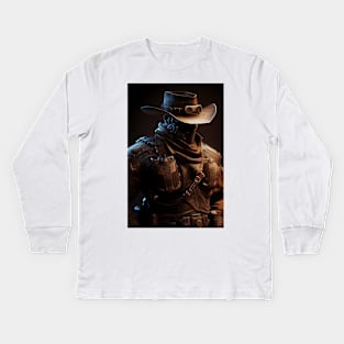 Steampunk Cowboy SWAT Operator Kids Long Sleeve T-Shirt